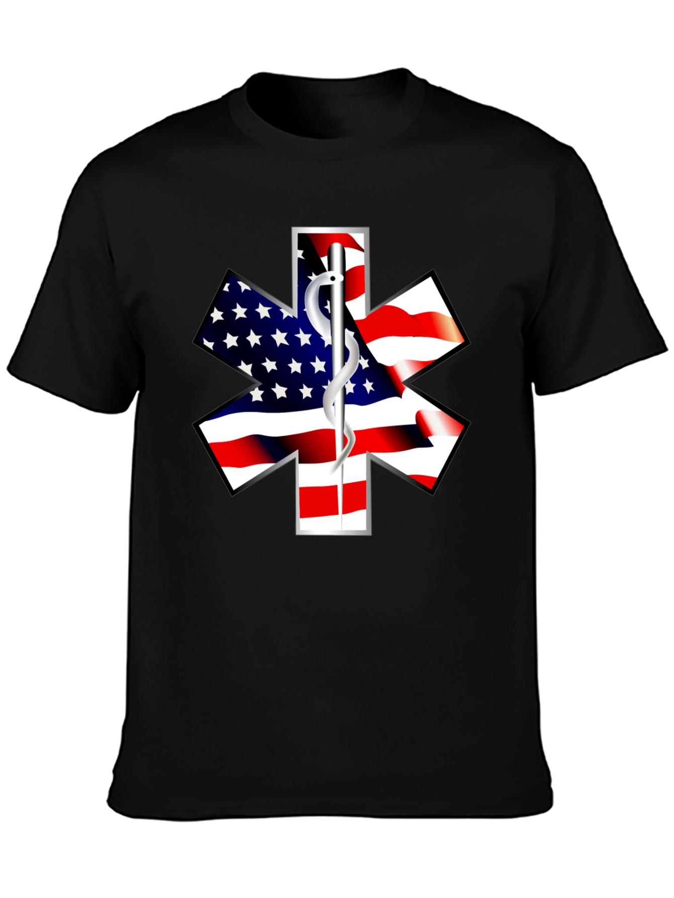 American Flag Star of Life EMS T-Shirt