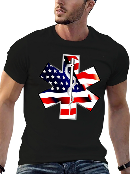American Flag Star of Life EMS T-Shirt
