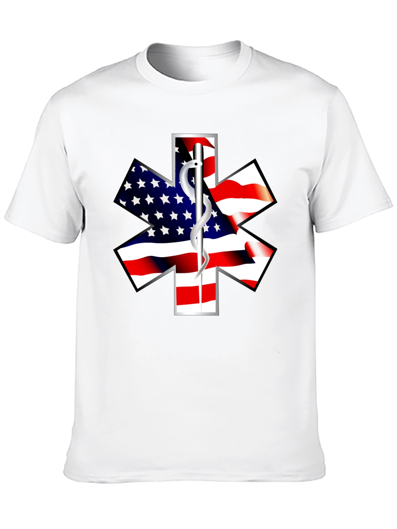 American Flag Star of Life EMS T-Shirt