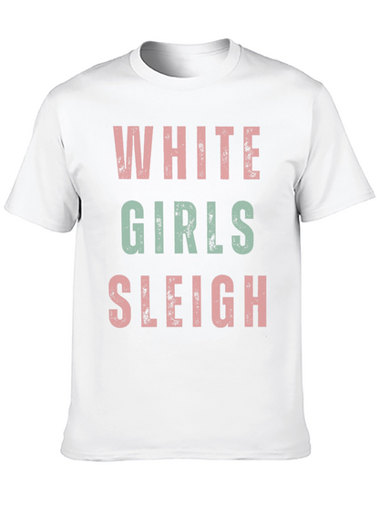 White Girls Sleigh Christmas T-Shirt
