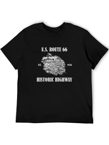 U.S. Route 66 Historic Highway Black T-Shirt