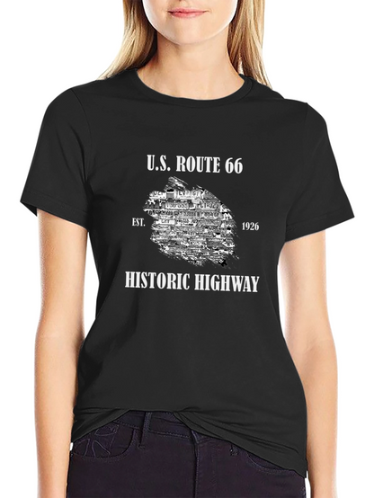 U.S. Route 66 Historic Highway Black T-Shirt
