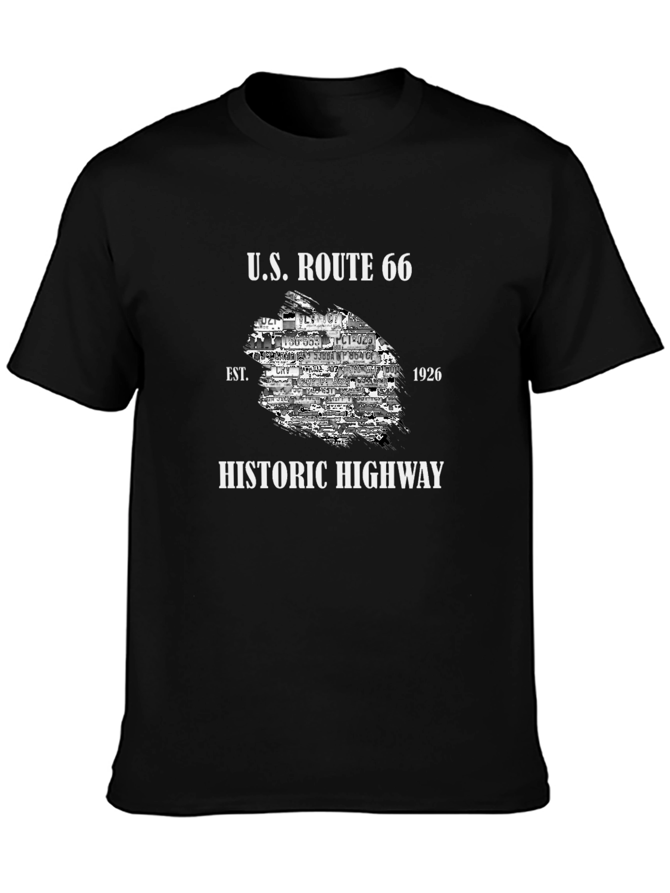 U.S. Route 66 Historic Highway Black T-Shirt