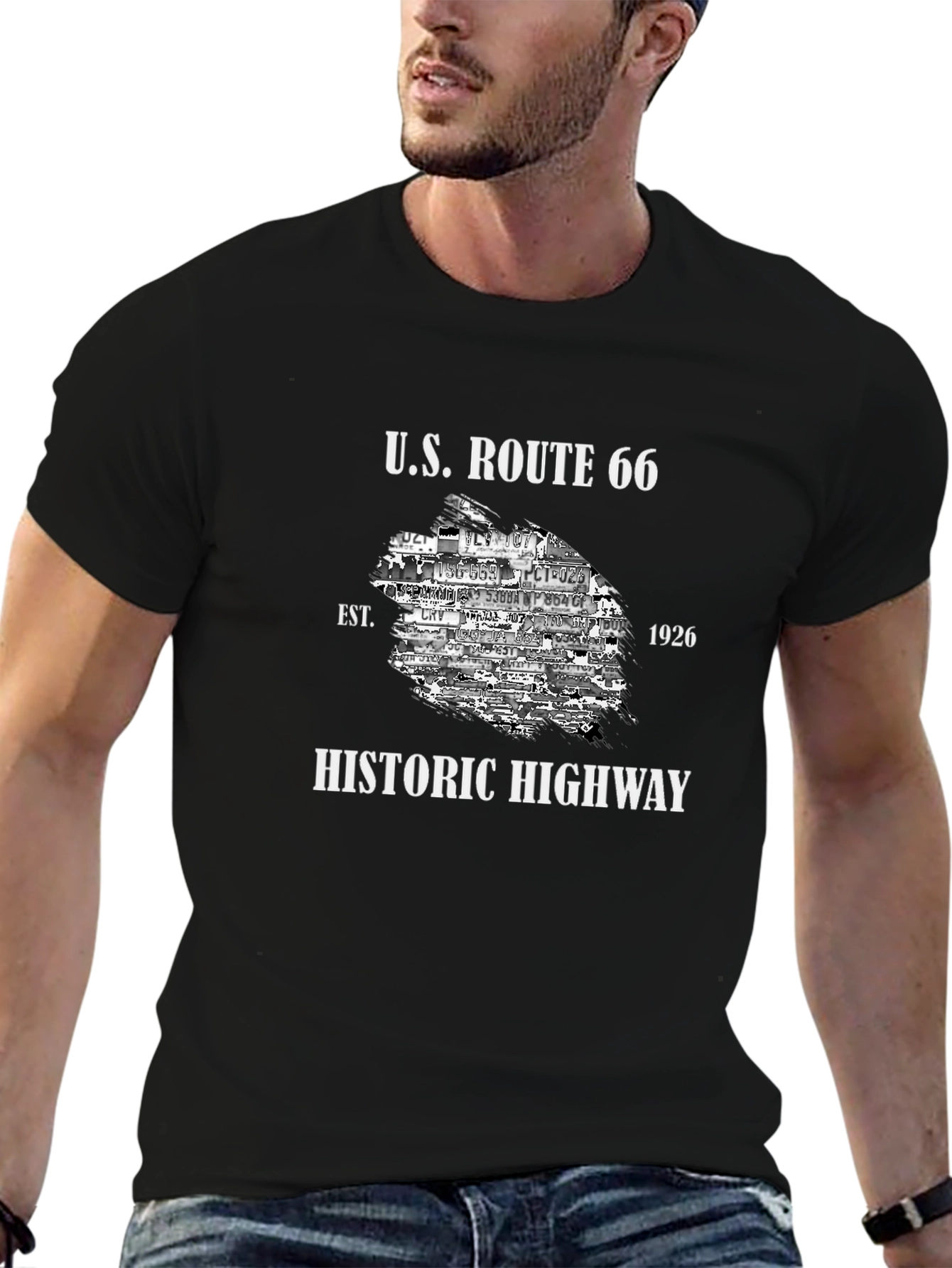 U.S. Route 66 Historic Highway Black T-Shirt