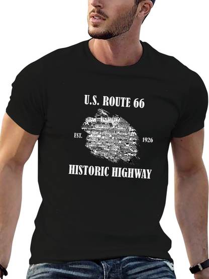 U.S. Route 66 Historic Highway Black T-Shirt