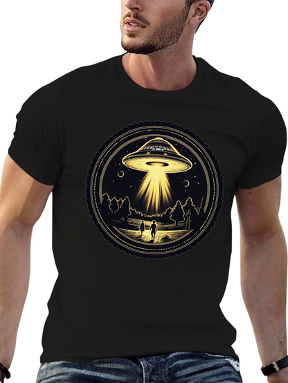 UFO Abduction Graphic Tee - Black