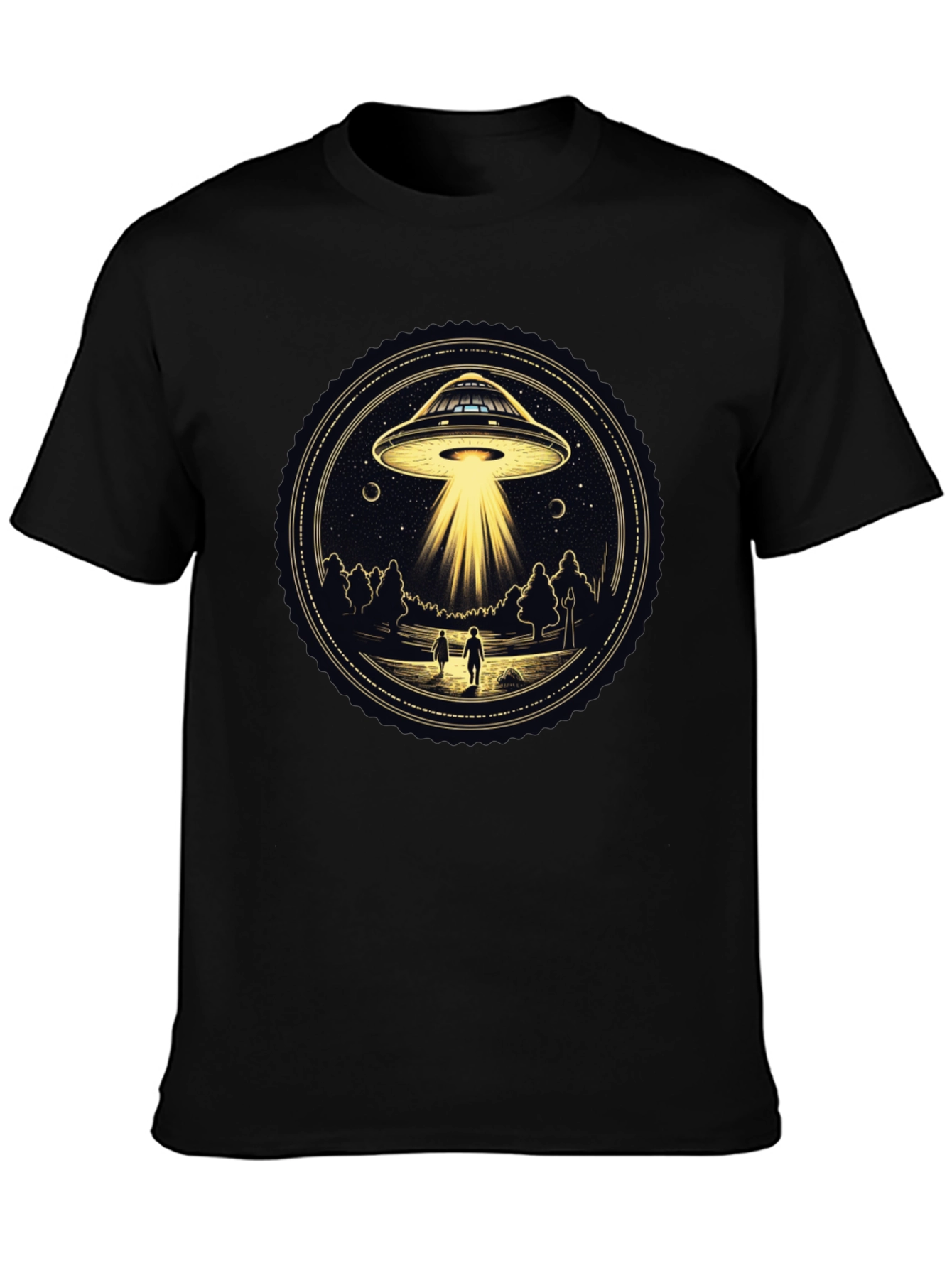 UFO Abduction Graphic Tee - Black