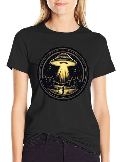 UFO Abduction Graphic Tee - Black