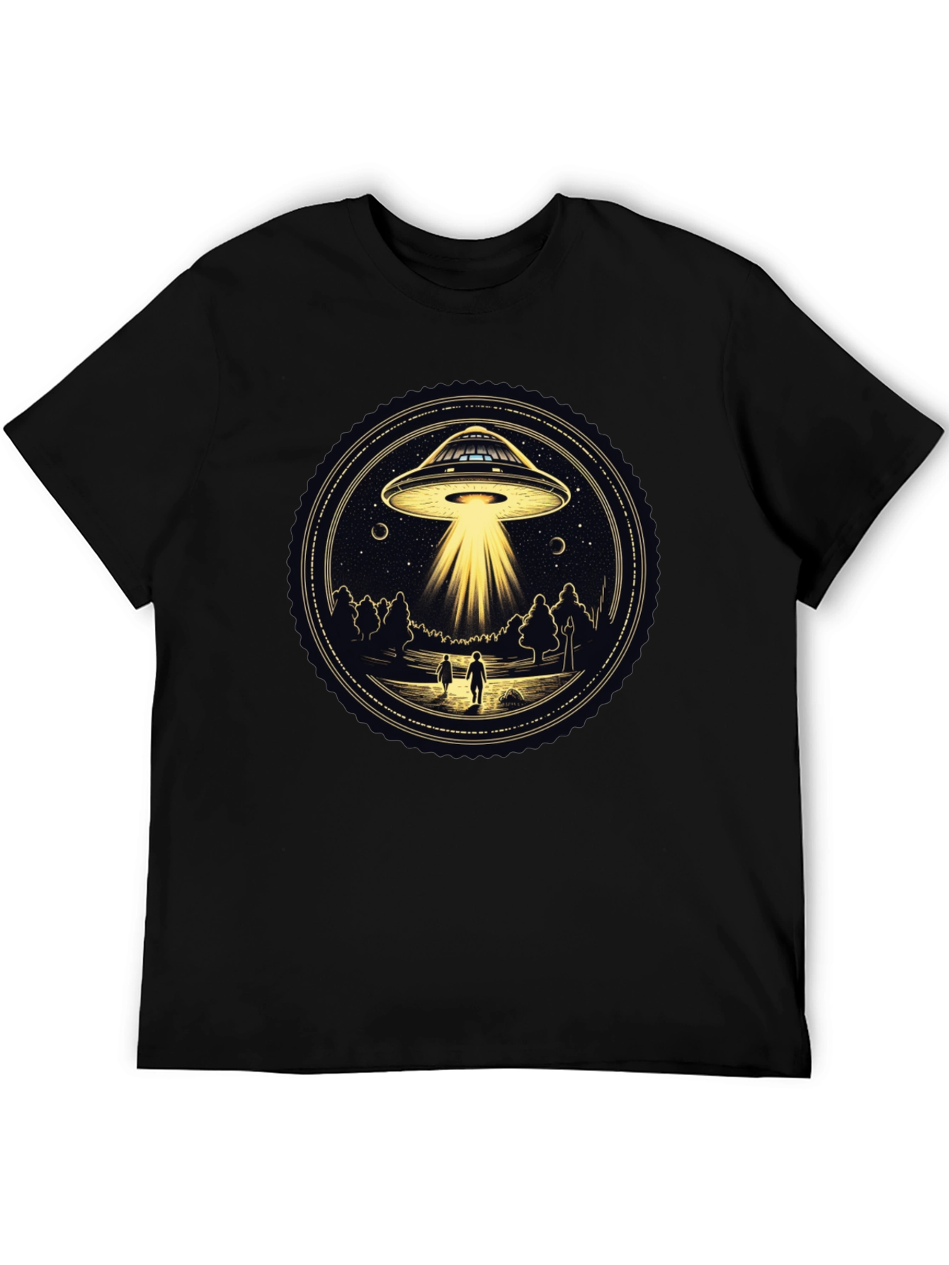 UFO Abduction Graphic Tee - Black