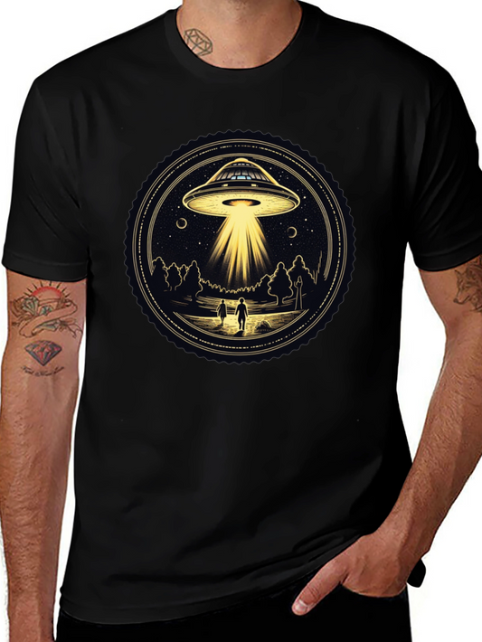 UFO Abduction Graphic Tee - Black