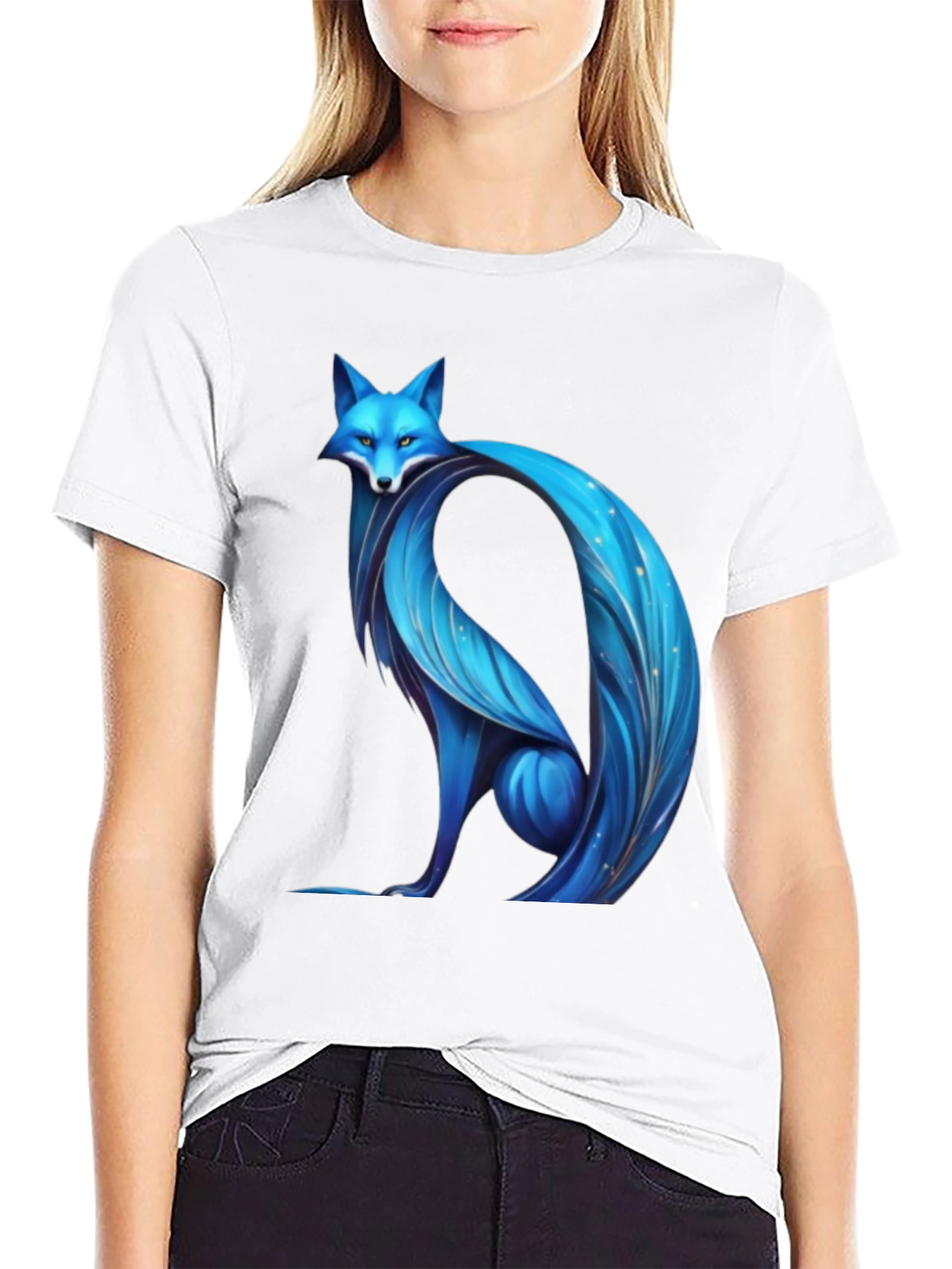 Blue Fox Graphic Tee - Modern Stylish Design
