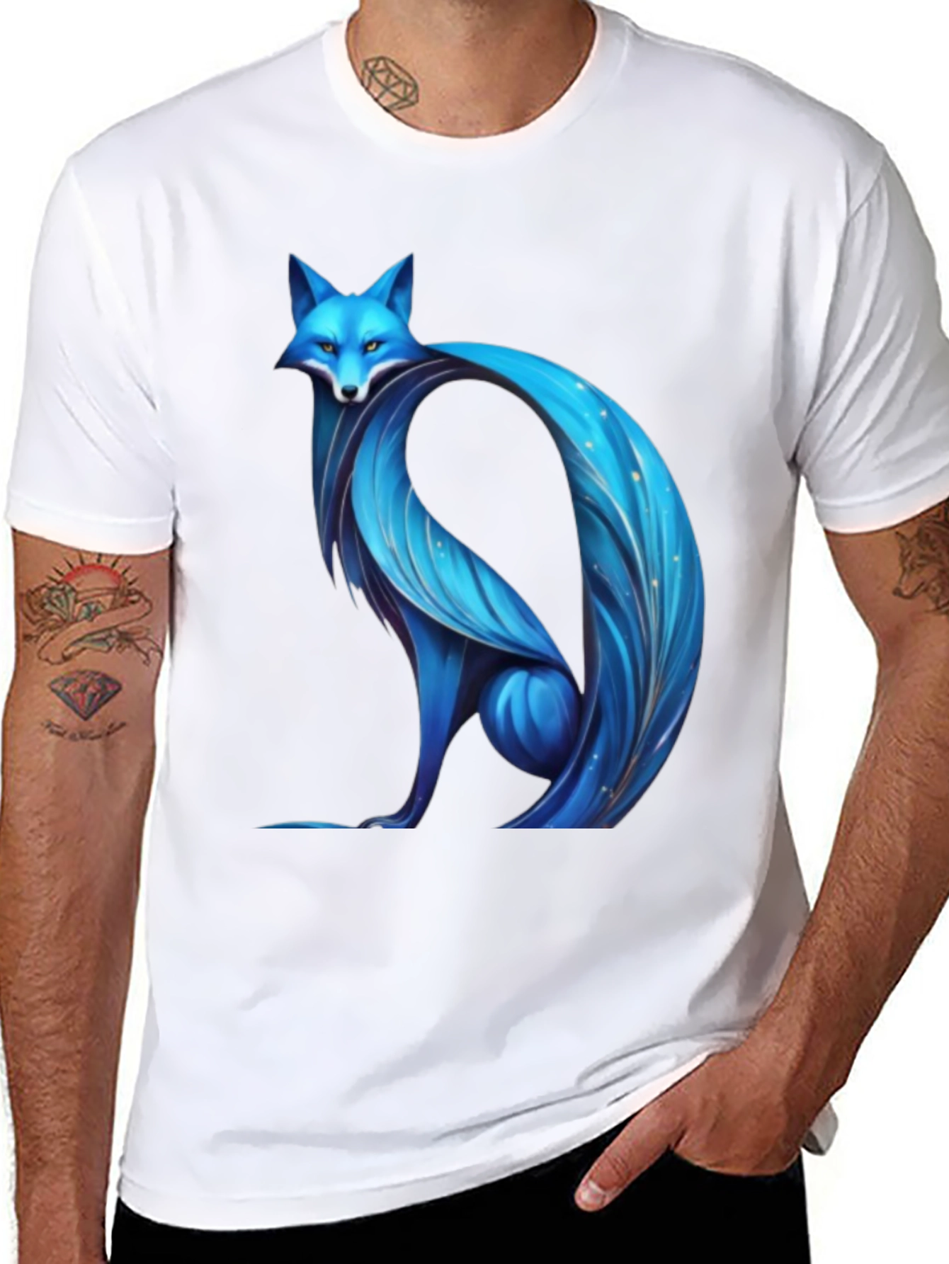 Blue Fox Graphic Tee - Modern Stylish Design