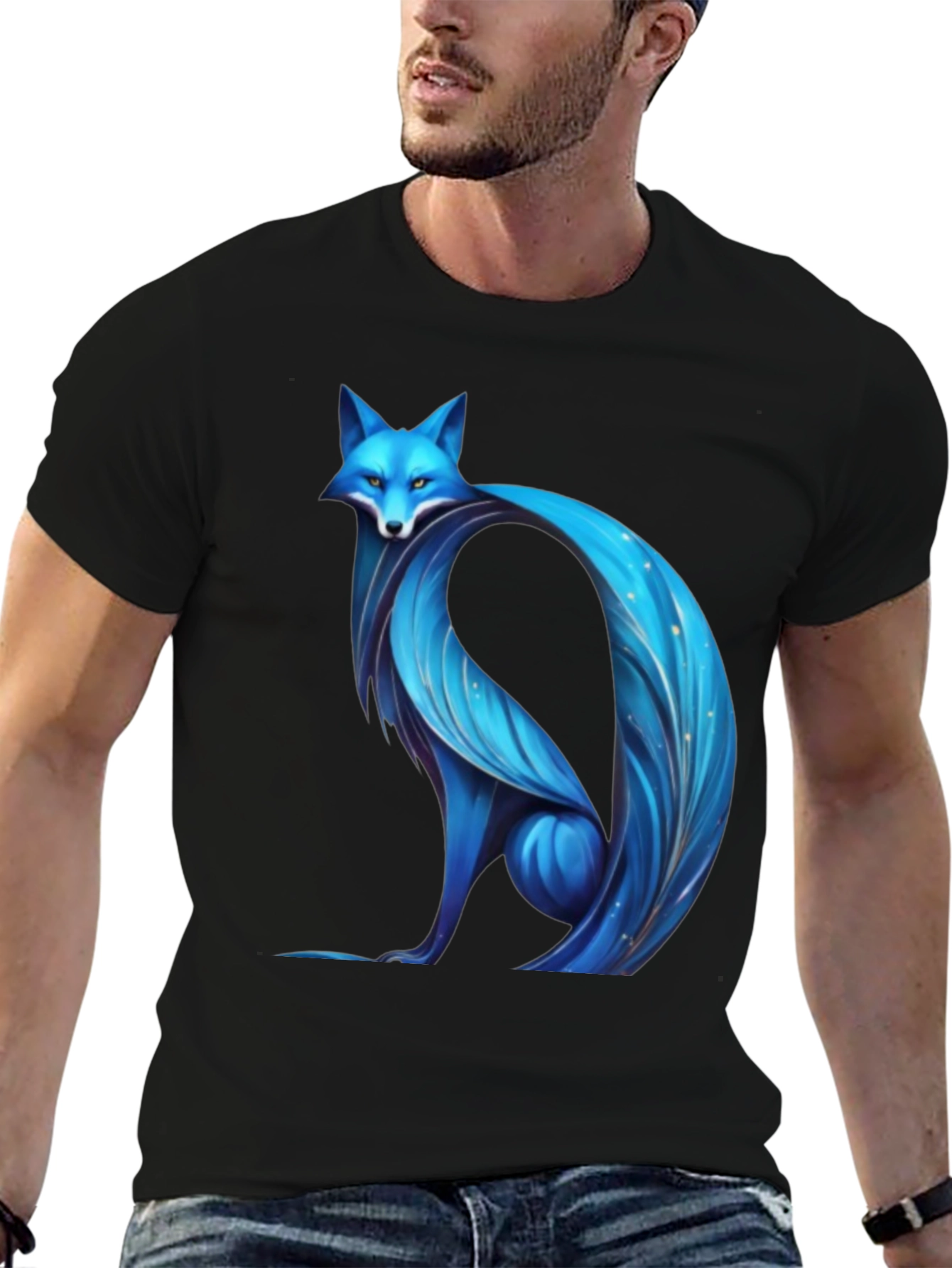 Blue Fox Graphic Tee - Modern Stylish Design