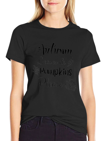 Autumn Leaves & Pumpkins Please Graphic Tee