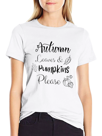 Autumn Leaves & Pumpkins Please Graphic Tee