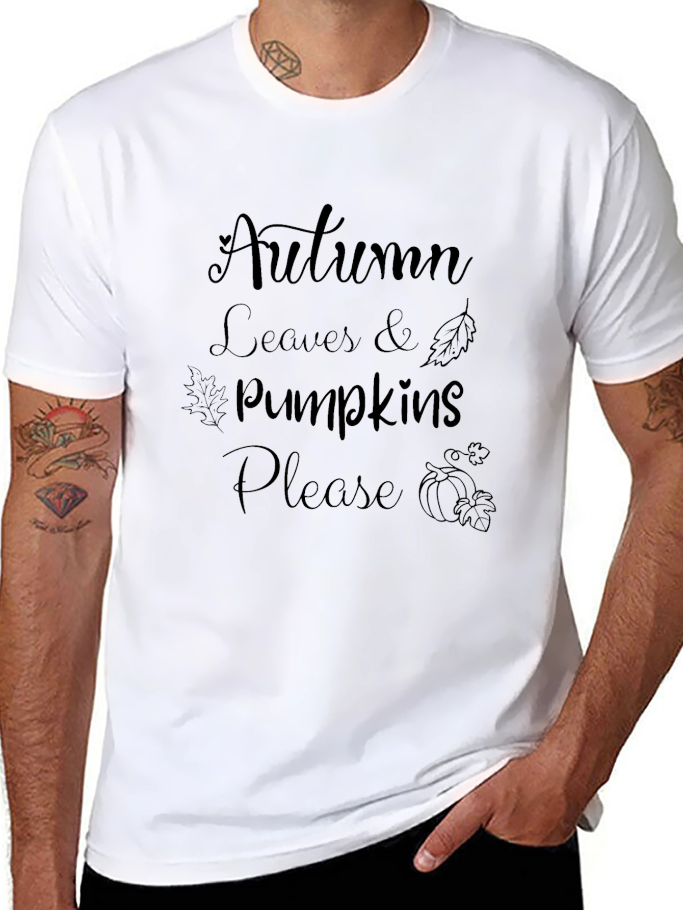 Autumn Leaves & Pumpkins Please Graphic Tee