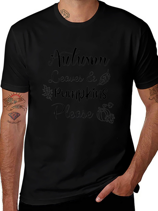 Autumn Leaves & Pumpkins Please Graphic Tee
