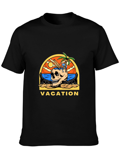 Vacation Skull Graphic T-Shirt - Beach Theme