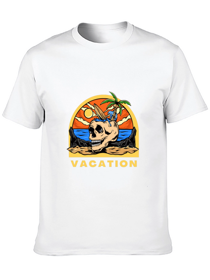 Vacation Skull Graphic T-Shirt - Beach Theme