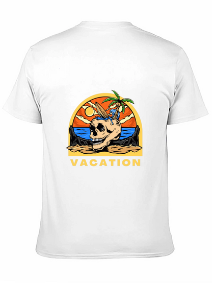Vacation Skull Graphic T-Shirt - Beach Theme