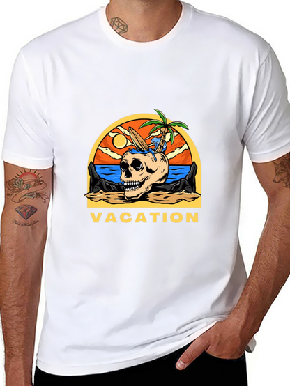 Vacation Skull Graphic T-Shirt - Beach Theme