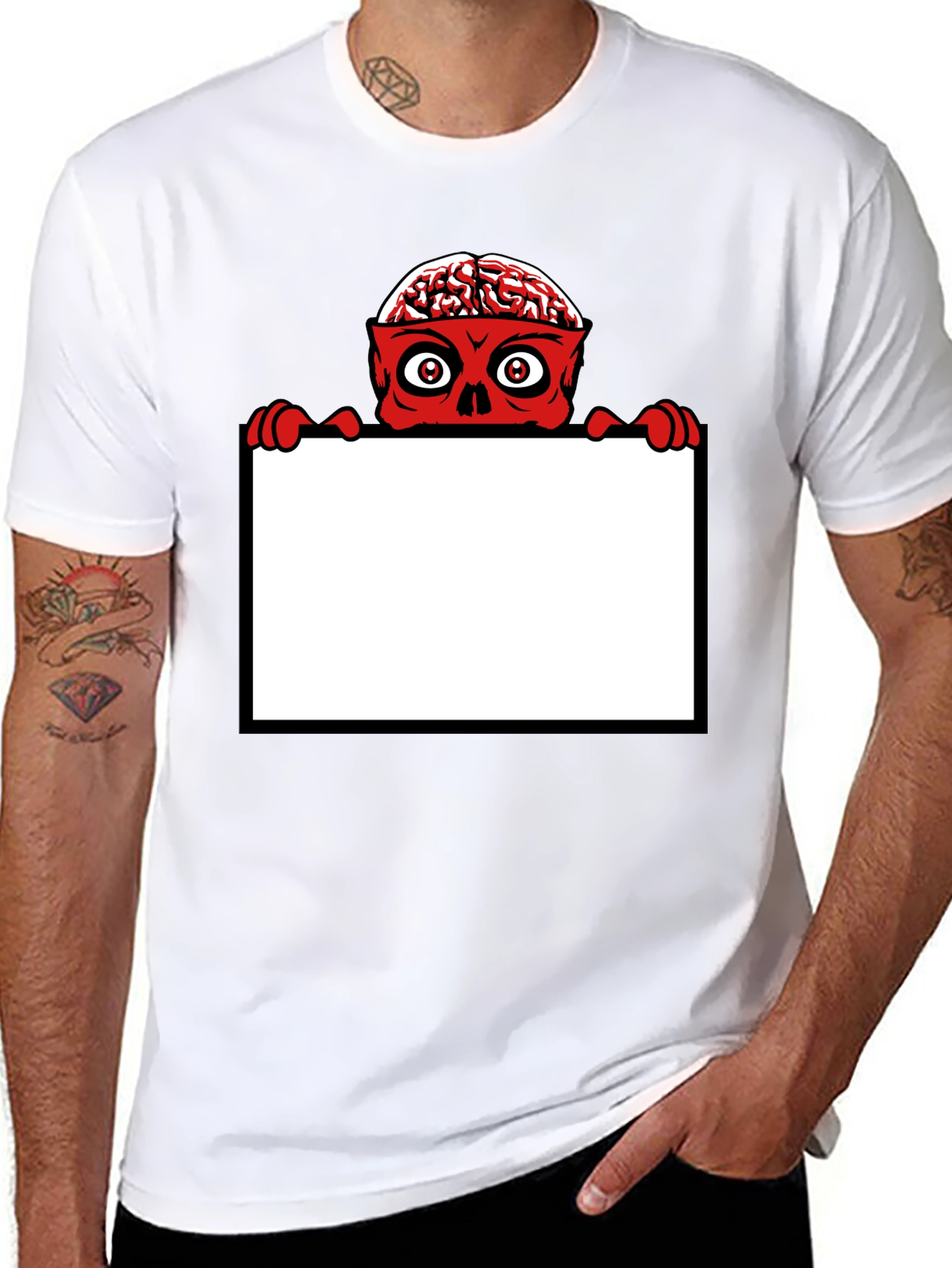 Brainy Zombie Graphic Tee - Unique Halloween Shirt