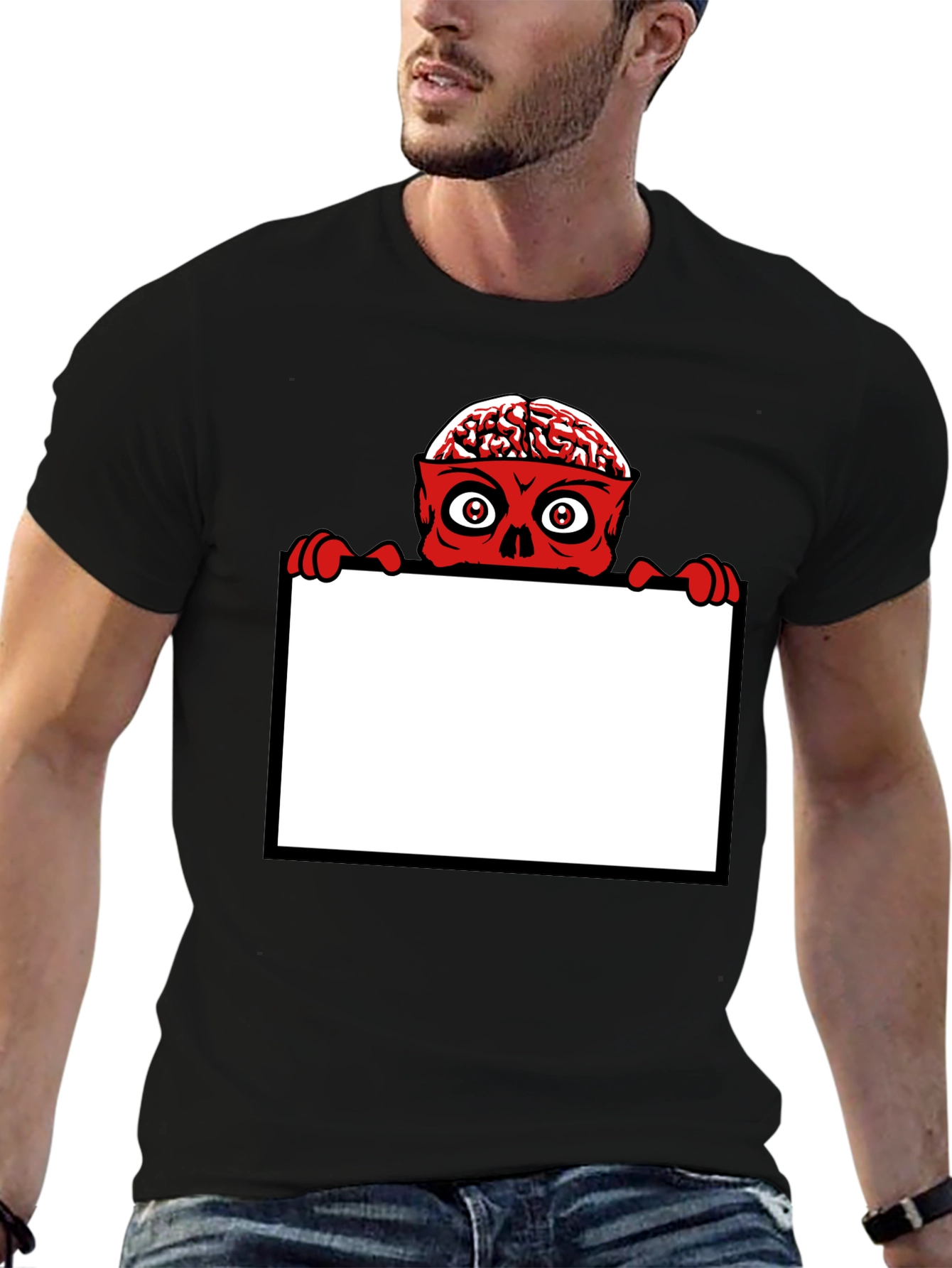 Brainy Zombie Graphic Tee - Unique Halloween Shirt