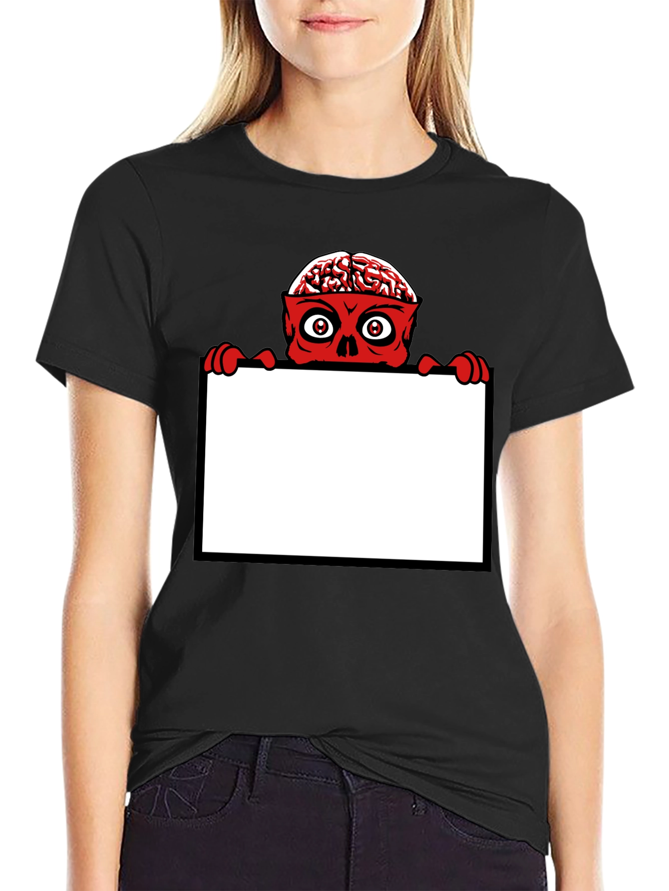 Brainy Zombie Graphic Tee - Unique Halloween Shirt