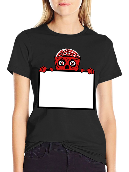 Brainy Zombie Graphic Tee - Unique Halloween Shirt