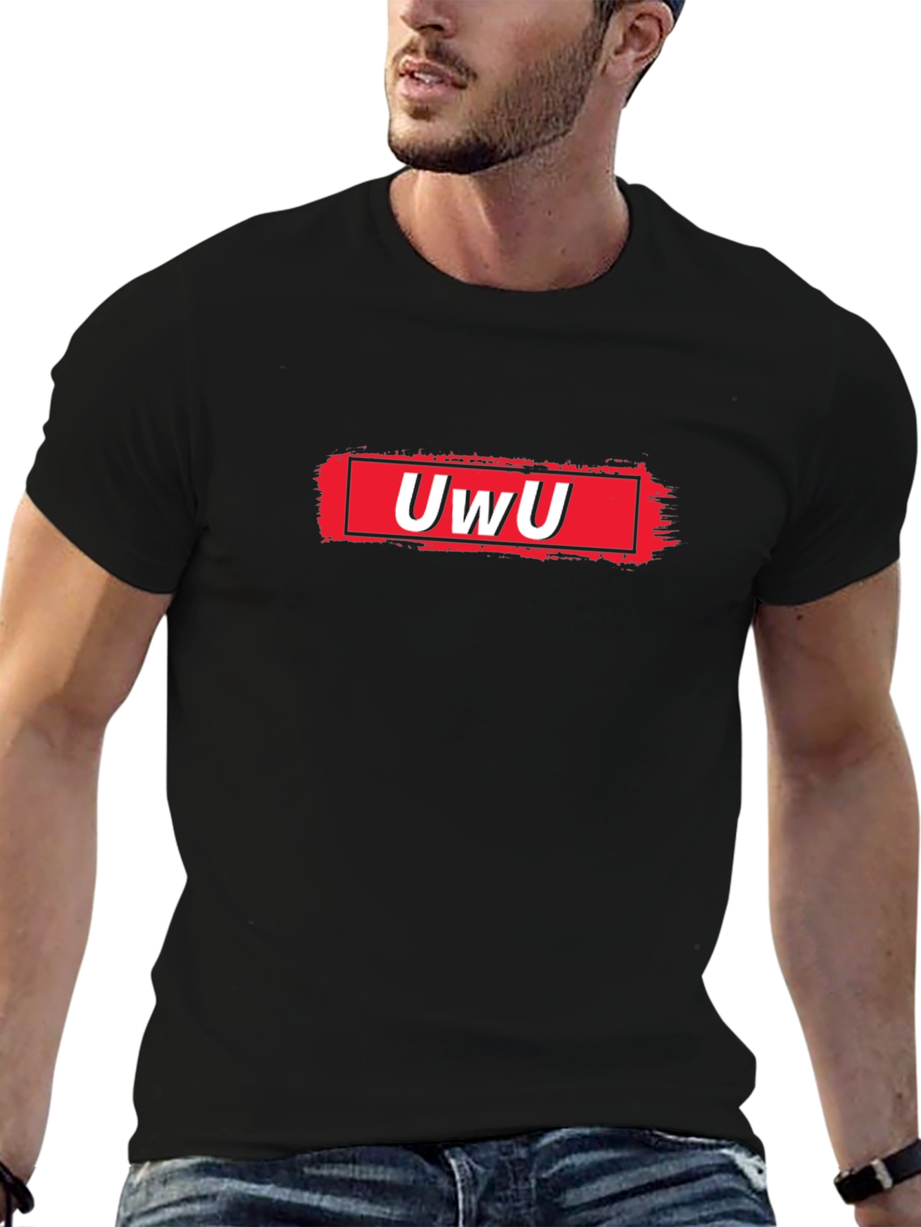 UwU Graphic Tee - Black Cotton Comfort