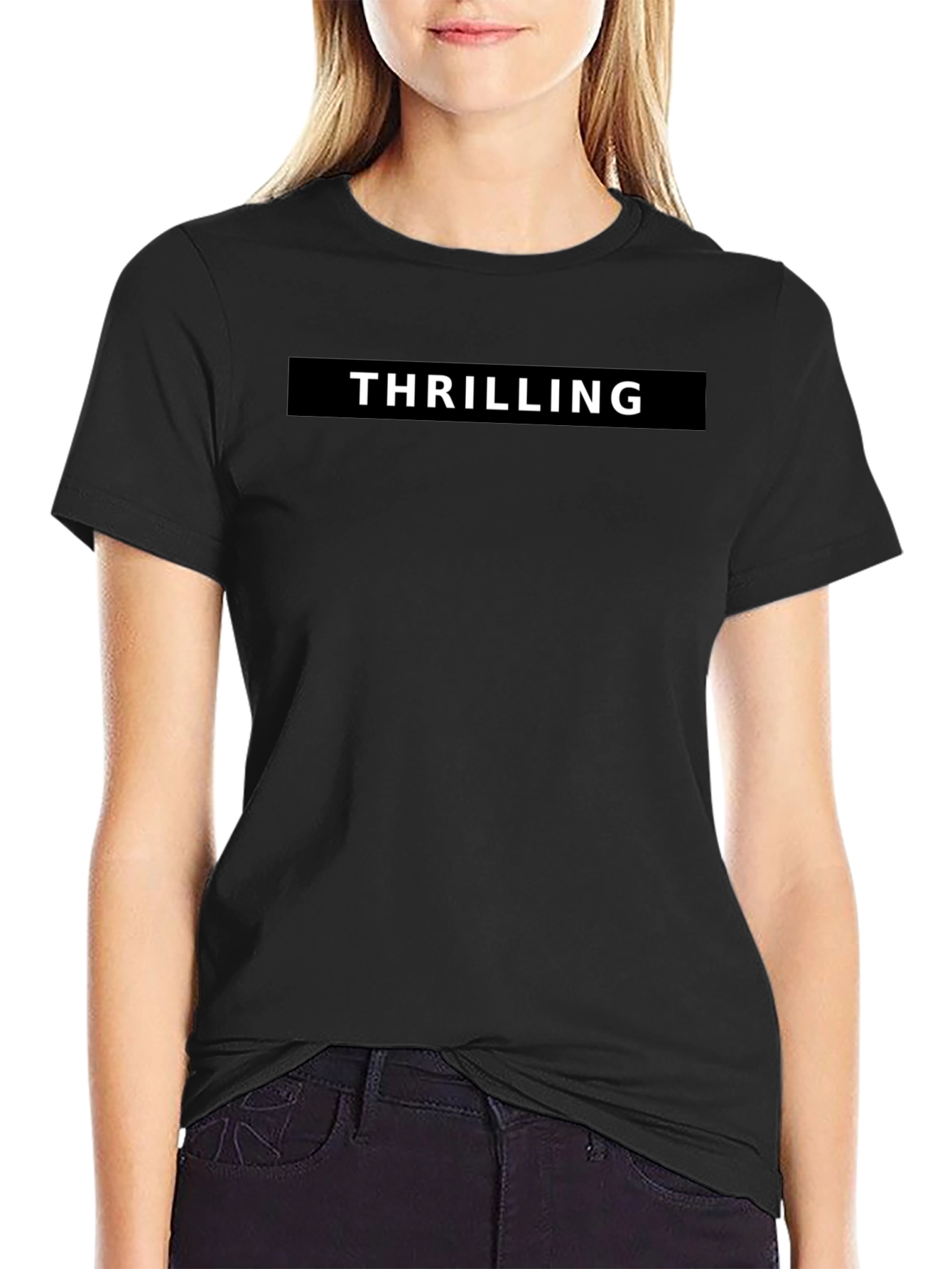 Thrilling Black Graphic Tee