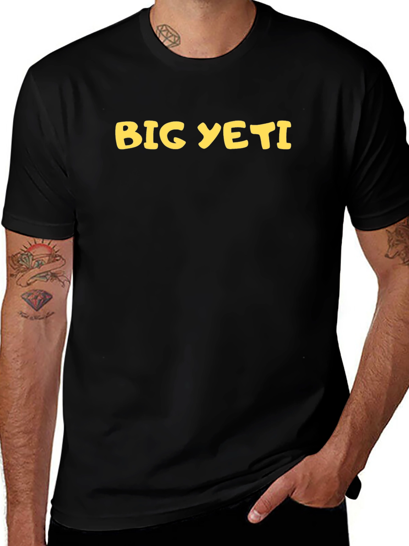 Big Yeti Graphic Tee - Black Cotton T-Shirt
