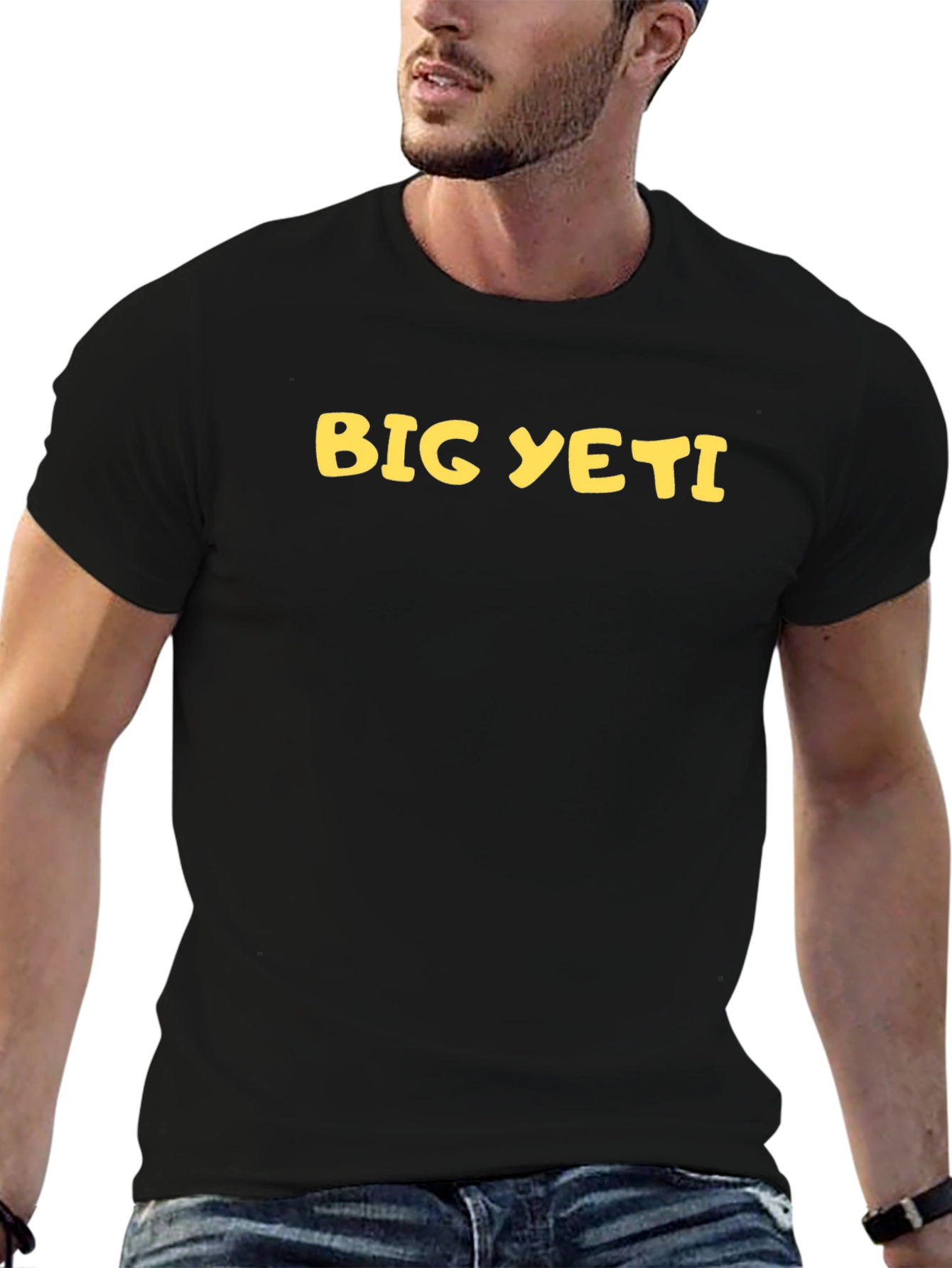 Big Yeti Graphic Tee - Black Cotton T-Shirt