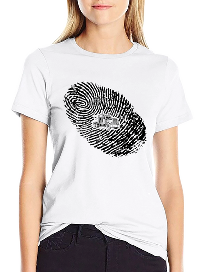 Trucker Fingerprint T-Shirt - Black