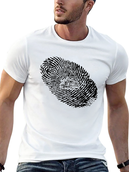 Trucker Fingerprint T-Shirt - Black