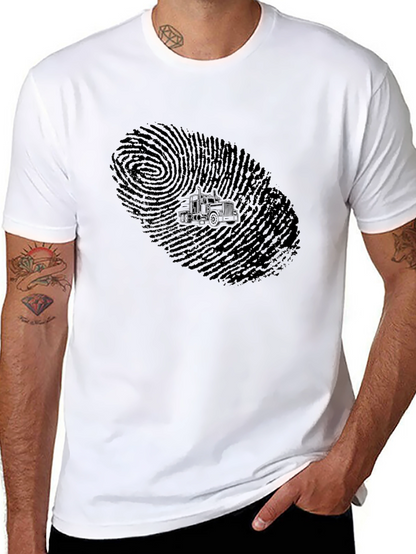 Trucker Fingerprint T-Shirt - Black