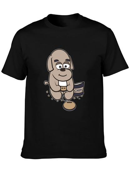 Cartoon Dog Gamer T-Shirt - Relaxed Style