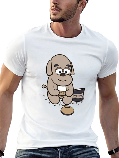 Cartoon Dog Gamer T-Shirt - Relaxed Style