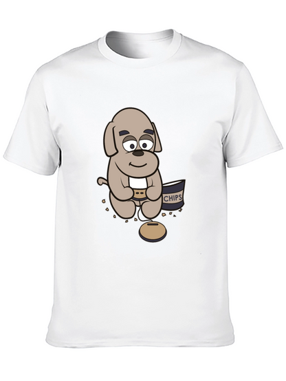 Cartoon Dog Gamer T-Shirt - Relaxed Style