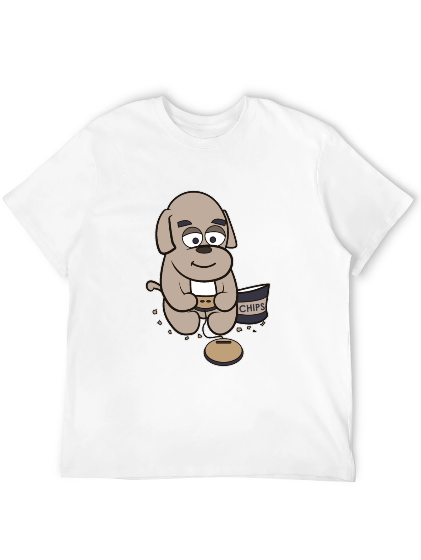 Cartoon Dog Gamer T-Shirt - Relaxed Style