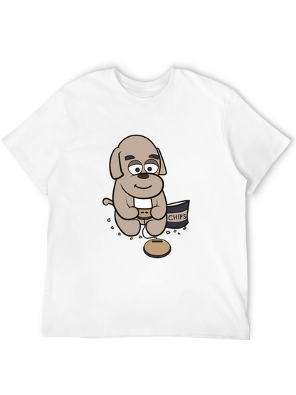 Cartoon Dog Gamer T-Shirt - Relaxed Style