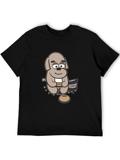 Cartoon Dog Gamer T-Shirt - Relaxed Style