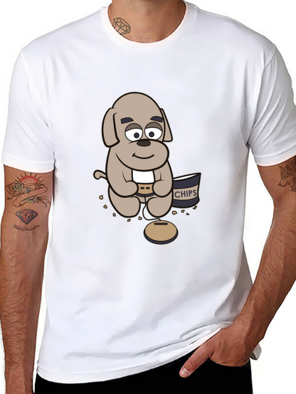 Cartoon Dog Gamer T-Shirt - Relaxed Style