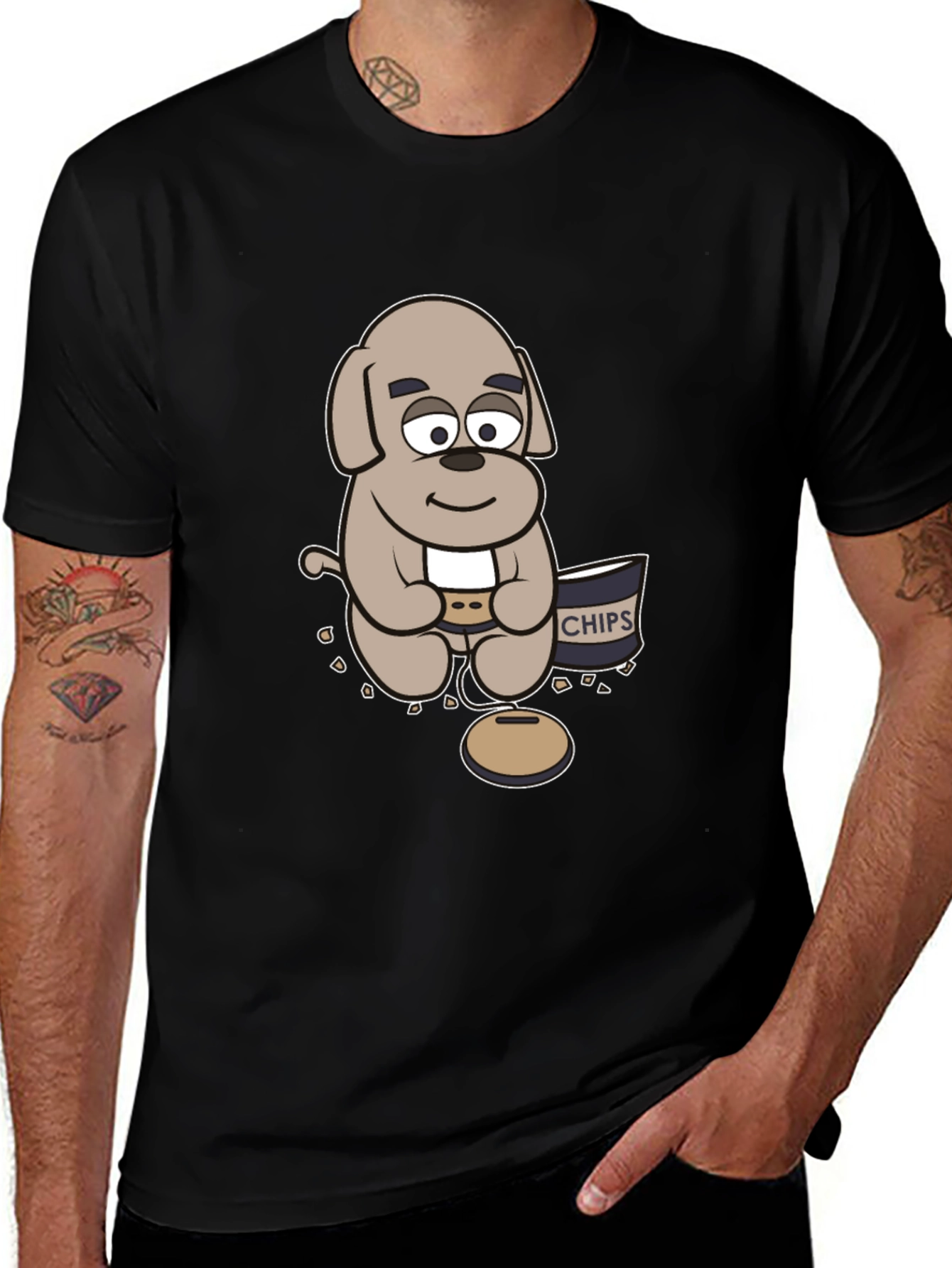 Cartoon Dog Gamer T-Shirt - Relaxed Style