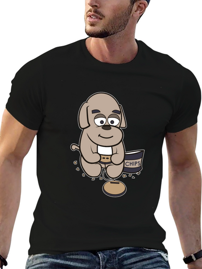 Cartoon Dog Gamer T-Shirt - Relaxed Style