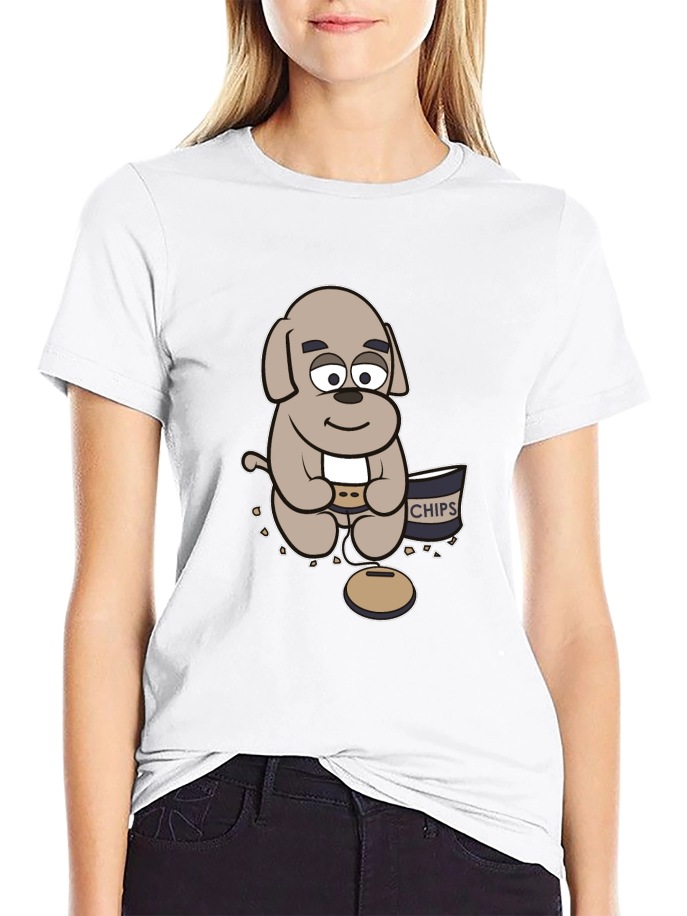 Cartoon Dog Gamer T-Shirt - Relaxed Style