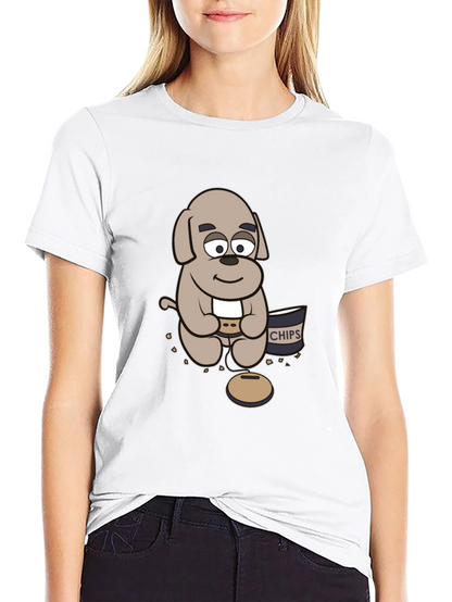 Cartoon Dog Gamer T-Shirt - Relaxed Style