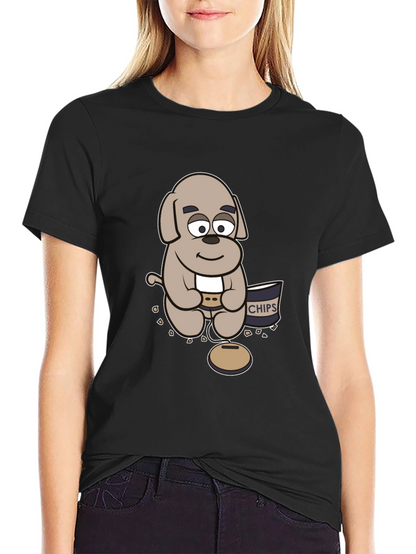 Cartoon Dog Gamer T-Shirt - Relaxed Style