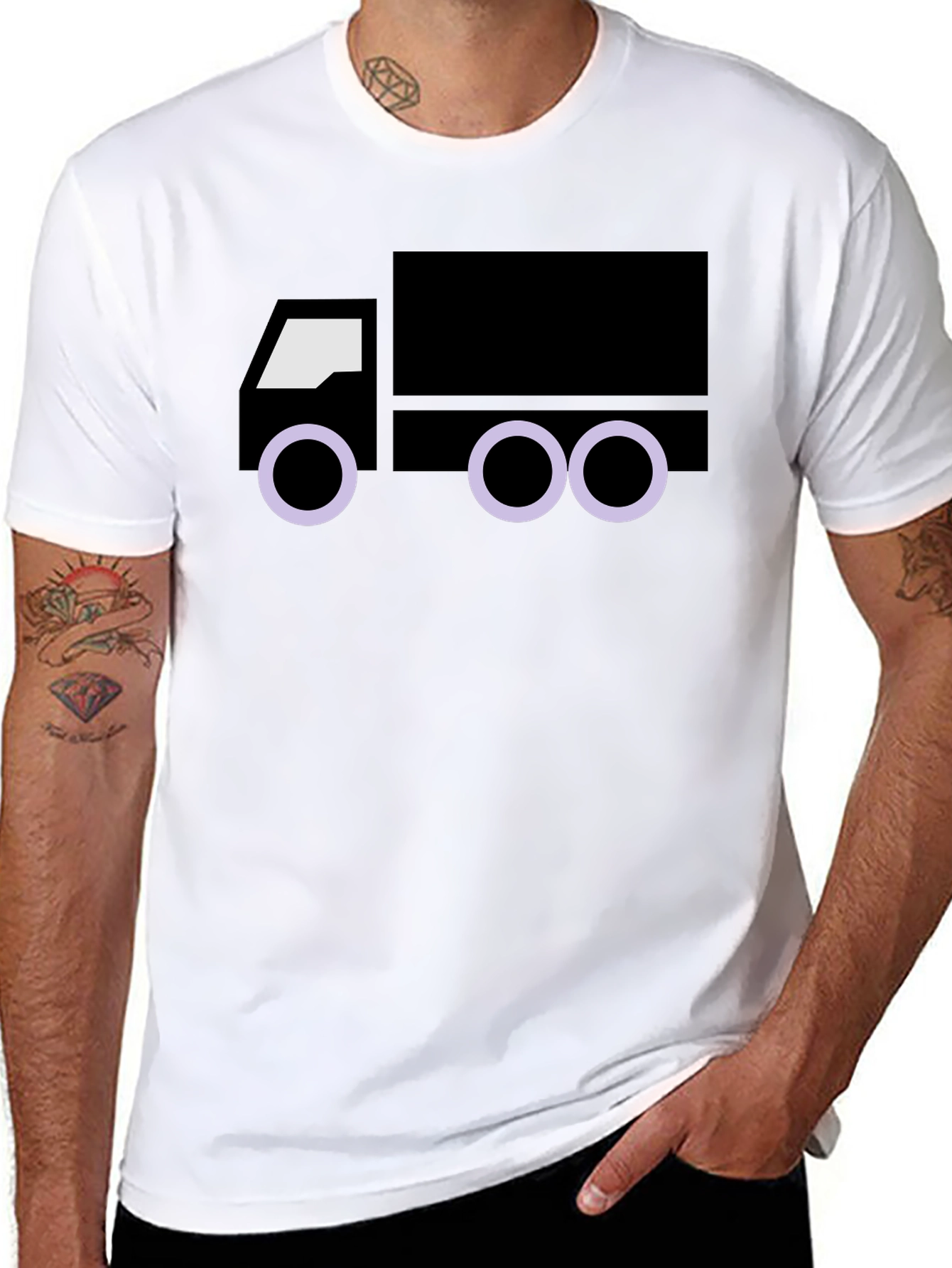 Truck Graphic Tee - Black Cotton Blend