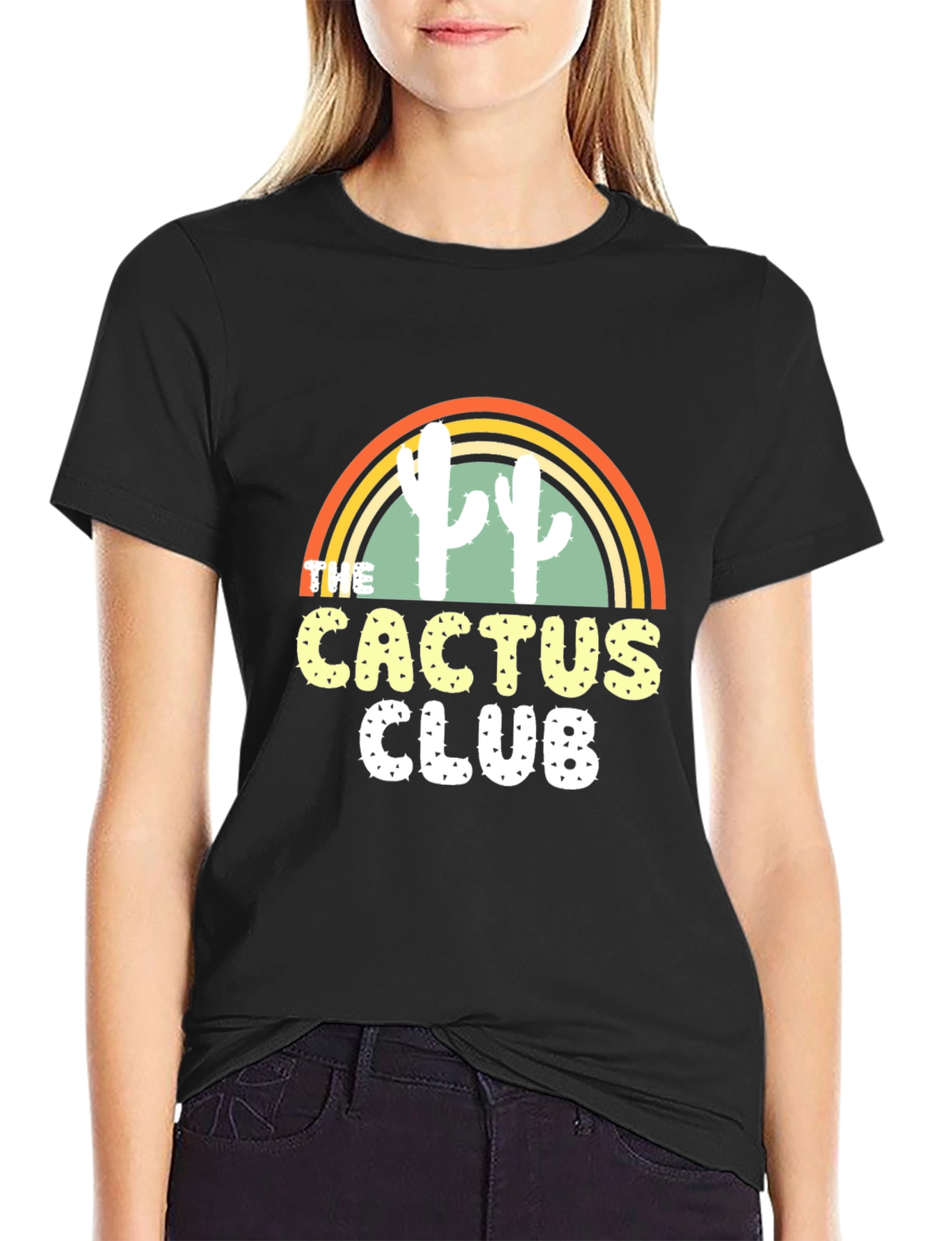 Cactus Club Graphic T-Shirt - Trendy Desert Style Tee